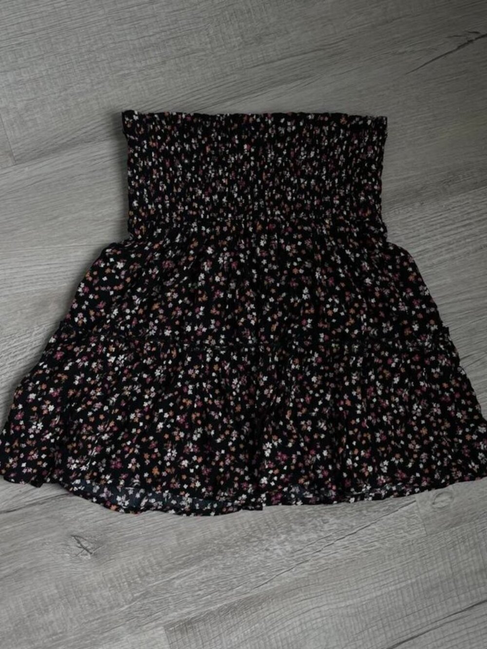 Black floral tube top